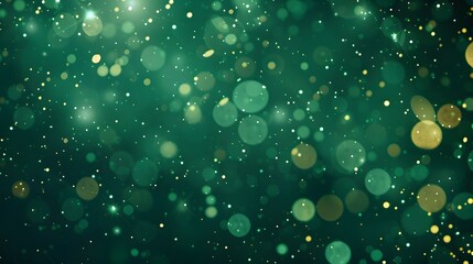 Sticker - Sparkling Green Bokeh Background with Glitter