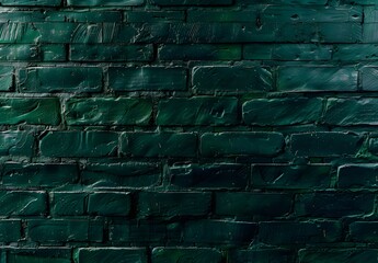 Sticker - Dark Green Brick Wall Texture Background