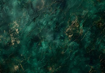 Wall Mural - Dark Green Grunge Texture Background With Gold