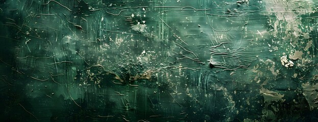 Wall Mural - Dark Green Grunge Texture Background With Copy Space