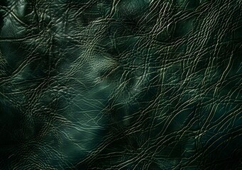 Poster - Dark Green Leather Texture Background - Top View