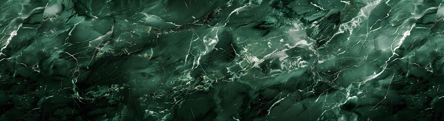 Canvas Print - Seamless Dark Green Marble Texture Panorama