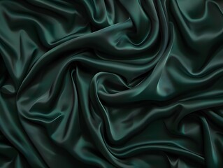 Wall Mural - Dark Green Silk Fabric Background Texture