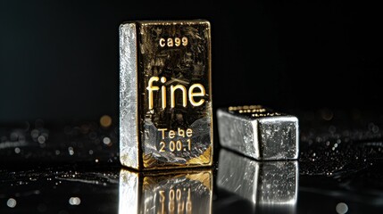 Gold and Silver Bars Close-Up