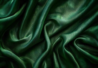 Sticker - Ultra Realistic Green Fabric Texture Photography