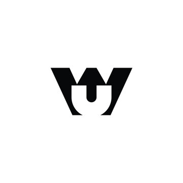 UW, WU, Abstract initial monogram letter alphabet logo design