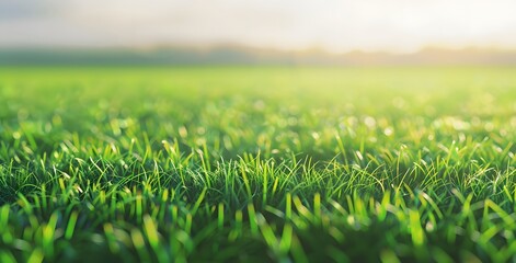 Wall Mural - closeup green grass meadow background
