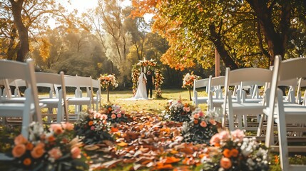 Beautiful wedding ceremony in the park