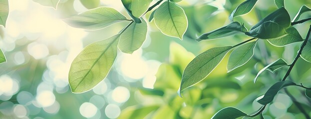 Wall Mural - green leaf banner for nature concept