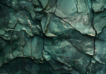 Poster - Cracked Green Stone Texture Background