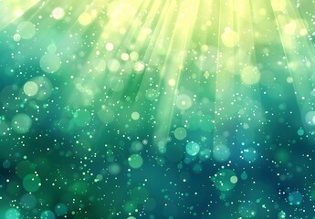 Wall Mural - abstract green blue gradient bokeh light rays background