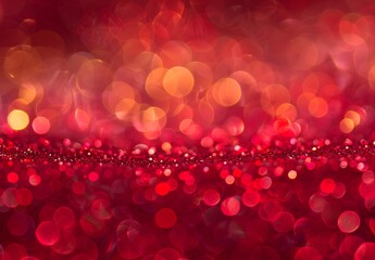 Sticker - Red Glitter Bokeh Background for Valentine's Day