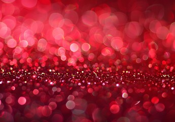 Sticker - Red Glitter Bokeh Background for Valentine's Day