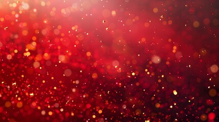 Wall Mural - Red Gradient Background with Golden Particles