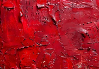 Sticker - Abstract Red Oil Painting Texture Background