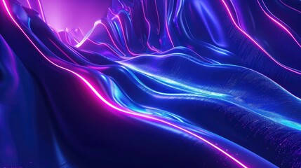 Wall Mural - abstract lines with dark blue neon color backgrounds