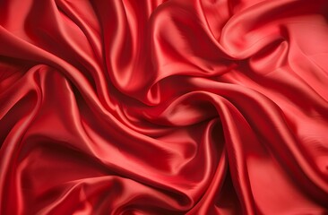 Canvas Print - Red Silk Fabric Draped Background Texture