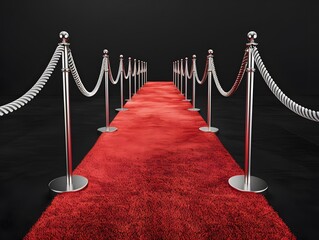 Red Carpet Entrance with Silver Ropes