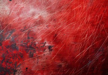 Sticker - Red Metal Texture Background with Scratches and Dust