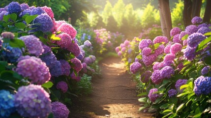 Poster - Hydrangeas Path