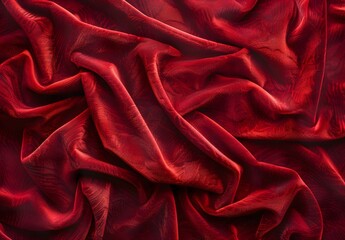 Poster - Red Velvet Fabric Background Texture