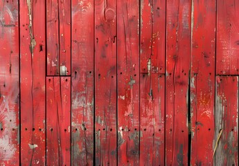 Poster - Rustic Red Wooden Plank Wall Background