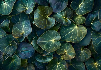 Wall Mural - vibrant green leaf texture pattern wallpaper