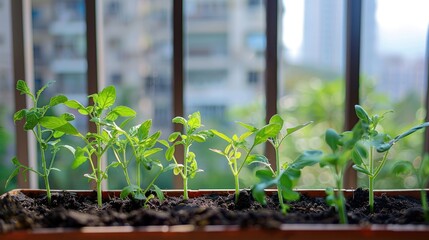 Wall Mural - Green Saplings on Balcony