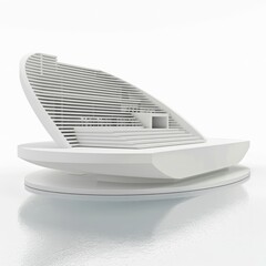 Poster - 3D Render of a Floating Theater with Amphitheater Seating and Floating Stage, on isolated white background, Generative AI