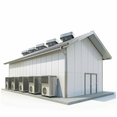 Poster - 3D Render of a Cold Storage Facility, on isolated white background, Generative AI