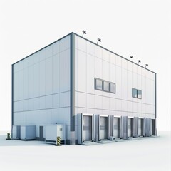 Poster - 3D Render of a Cold Storage Facility, on isolated white background, Generative AI