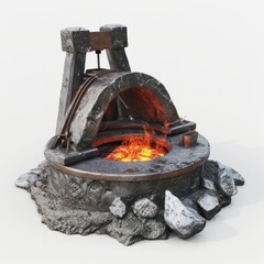 Poster - 3D Render of a Foundry, on isolated white background, Generative AI