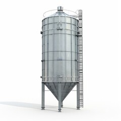 Poster - 3D Render of a Grain Silo, on isolated white background, Generative AI