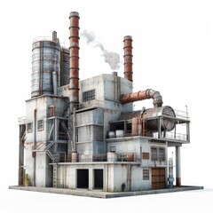 Poster - 3D Render of a Paper Mill, on isolated white background, Generative AI