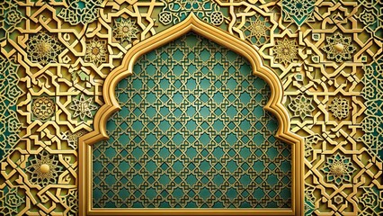 Islamic background with decorative ornament style on the side, Islamic, background, ornament, style, design, pattern