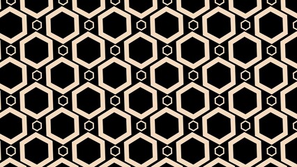 black and white  abstract seamless geometric pattern with hexagons modern background