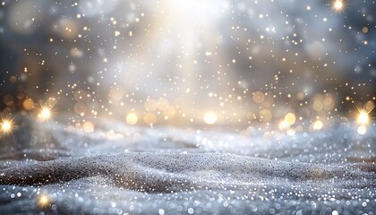 Wall Mural - Bokeh winter background with glitter lights.