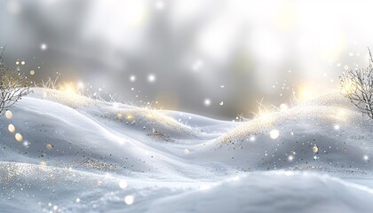 Wall Mural - Bokeh winter background with glitter lights.
