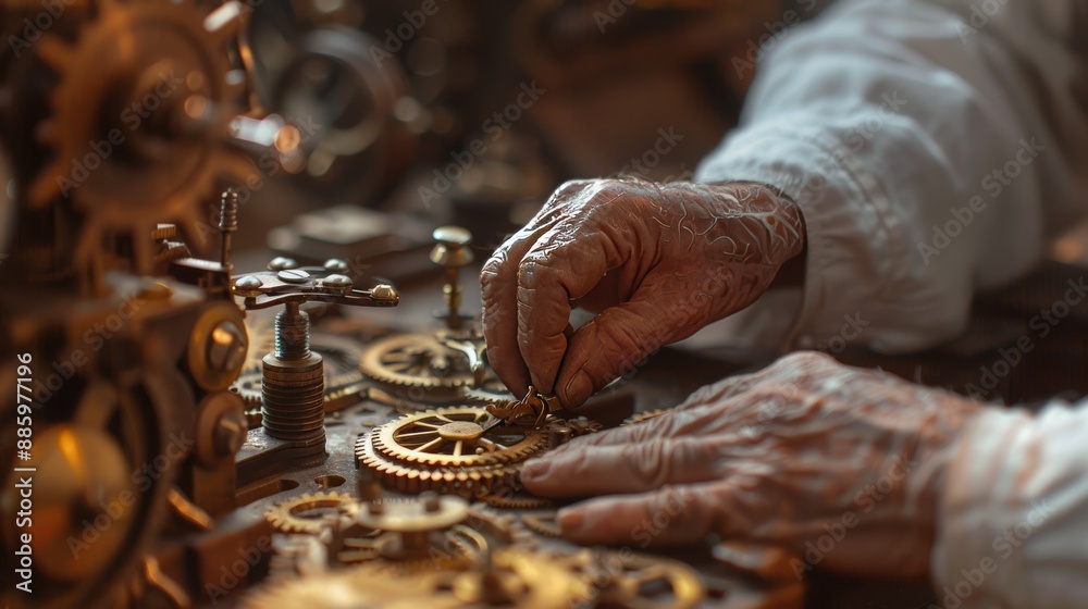 Mastering Time Clockmaker's Hands at Work with Precision and ...