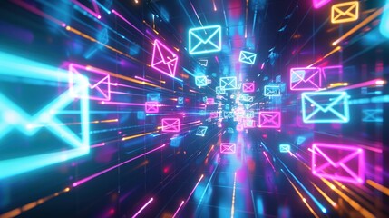 Poster - Neon Email Tunnel