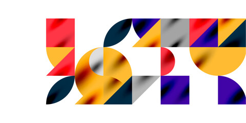 Aufkleber - Triangles, round triangles and circles techno art. Vector Illustration For Wallpaper, Banner, Background, Card, Book Illustration, landing page