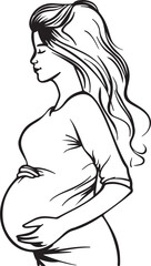 Wall Mural - silhouette of pregnant woman