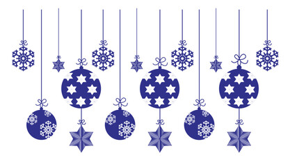 Wall Mural - Set of christmas and New Year decorations. Garlands and lights vector sketch