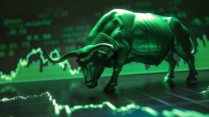 Poster - Stock market bull market trading up trend of graph, financial, bullish, economy
