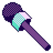 © marisamanee - Round Headed Microphone, Pixel Art Icon, Isolated