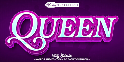 Wall Mural - Purple Luxury Elegant Queen Vector Editable Text Effect Template