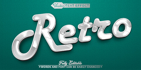 Wall Mural - Worn Soft Retro Vector Editable Text Effect Template