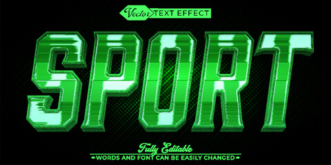 Wall Mural - Green Sport Vector Editable Text Effect Template