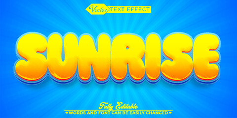 Wall Mural - Sunrise Vector Editable Text Effect Template