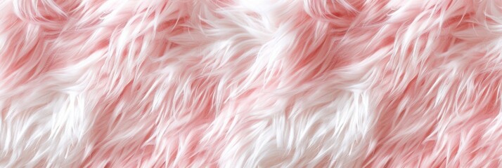 Wall Mural - Close-up texture of soft, pink and white faux fur with a slight gradient